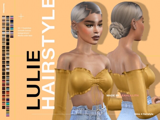 Sims 4 Lulie Hairstyle by Leah Lillith at TSR