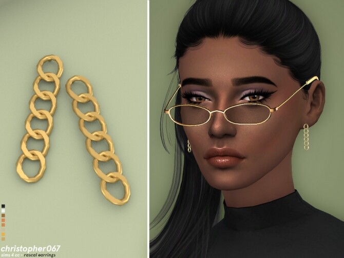 Sims 4 Rascal Earrings by Christopher067 at TSR