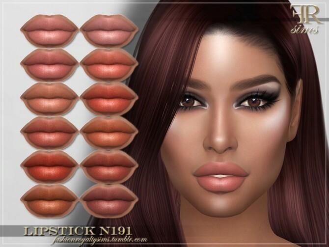 Sims 4 FRS Lipstick N191 by FashionRoyaltySims at TSR