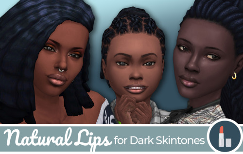 Sims 4 Natural Lips for Dark Skintones at Frenchie Sim