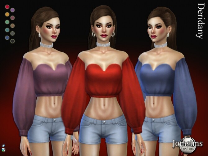 Sims 4 Deridany top by jomsims at TSR