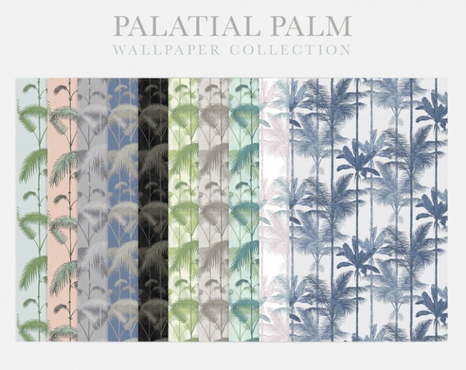 Sims 4 Palatial Palm Wallpaper at SimPlistic
