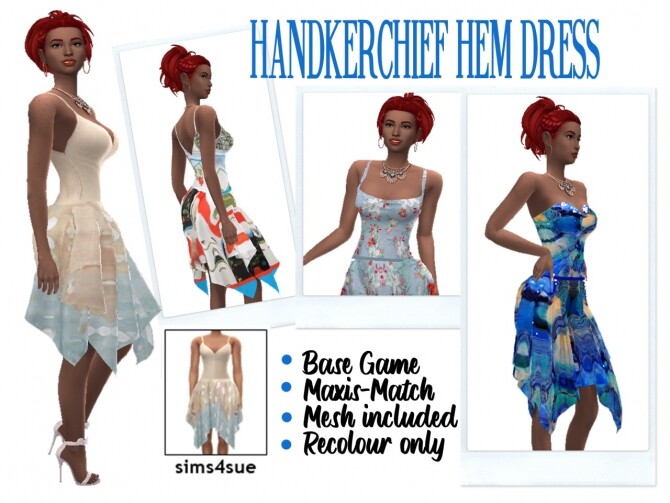 Sims 4 HANDKERCHIEF DRESS at Sims4Sue