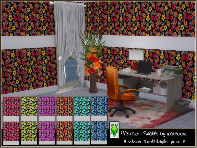 Sims 4 Vibrant walls by marcorse at TSR