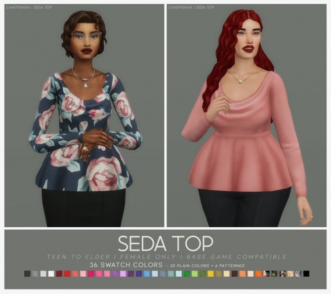 Sims 4 SEDA silk blouse at Candy Sims 4