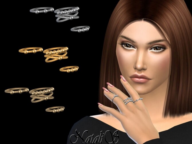 Sims 4 Beaded ring set by NataliS at TSR