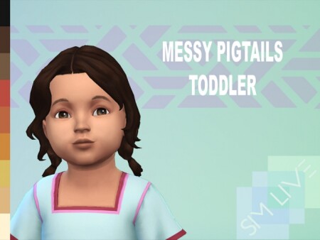 Messy Toddler Pigtails by KikiSimLive at TSR