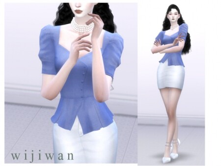 Square puff blouse by wijiwan at TSR
