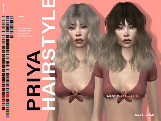 Sims 4 Priya Hairstyle by Leah Lillith at TSR