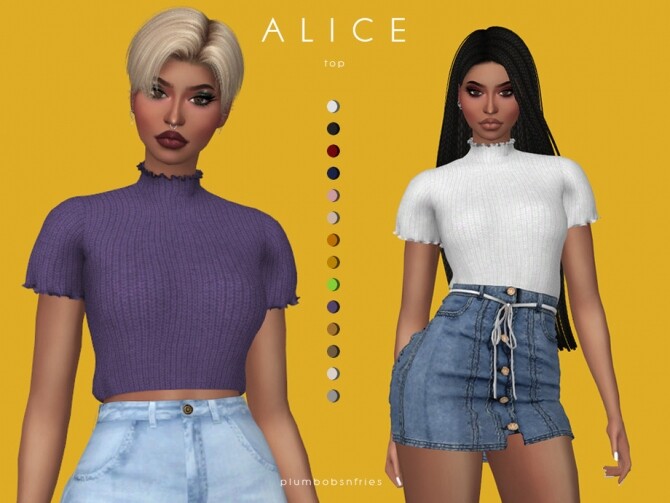Sims 4 ALICE top by Plumbobs n Fries at TSR