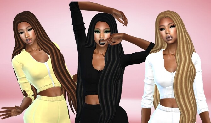 Sims 4 Mariah Hair V1 Dreads Version at Teenageeaglerunner