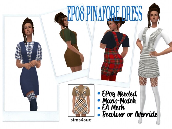 Sims 4 EP08 PINAFORE DRESS at Sims4Sue