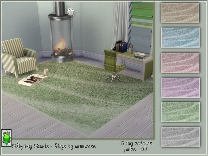 Sims 4 Shifting Sands Rugs by marcorse at TSR