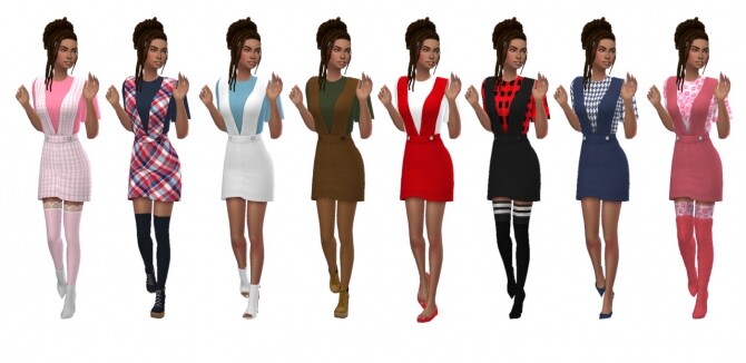 Sims 4 EP08 PINAFORE DRESS at Sims4Sue