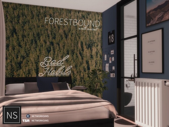 Sims 4 Forestbound Wall Mural by Networksims at TSR