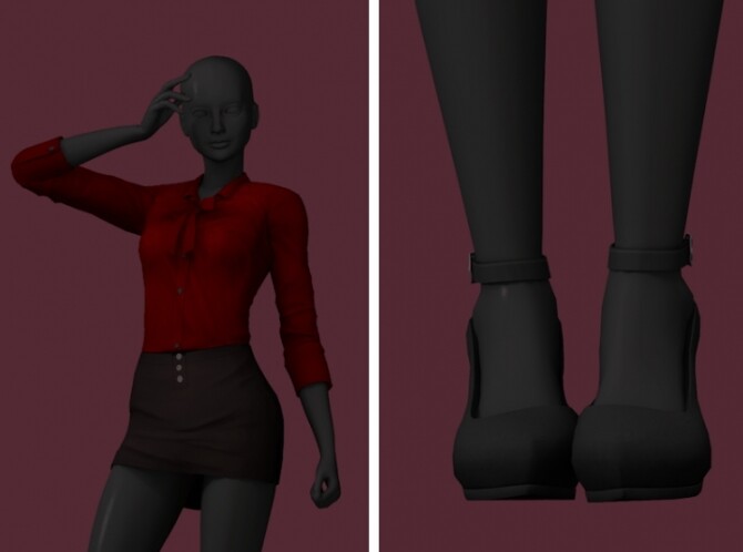 Sims 4 DoA Secret Class outfit & shoes at Astya96