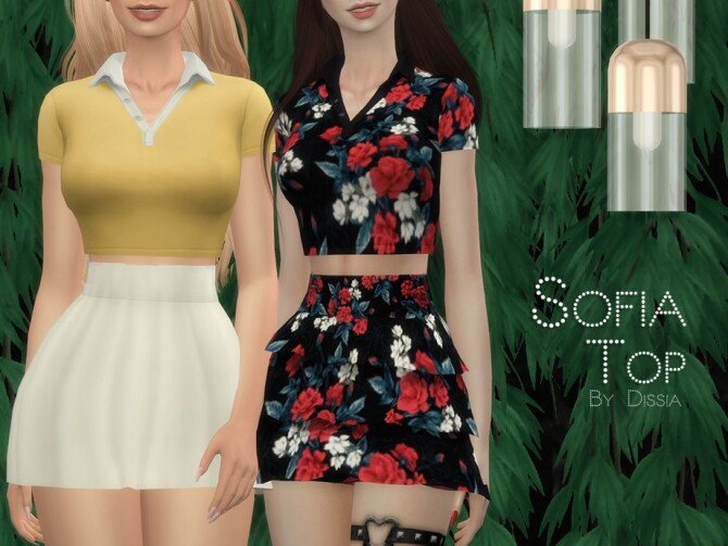 Sims 4 Sofia Top by Dissia at TSR
