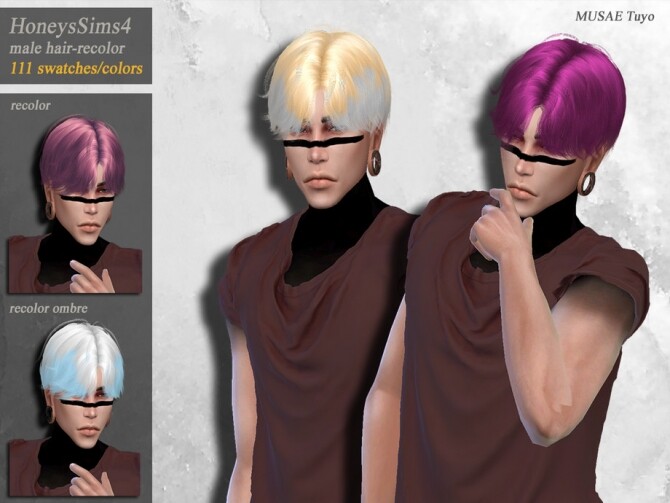 Sims 4 Tuyo male hair recolor by HoneysSims4 at TSR