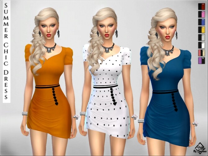 Sims 4 Summer Chic Dress by Devirose at TSR