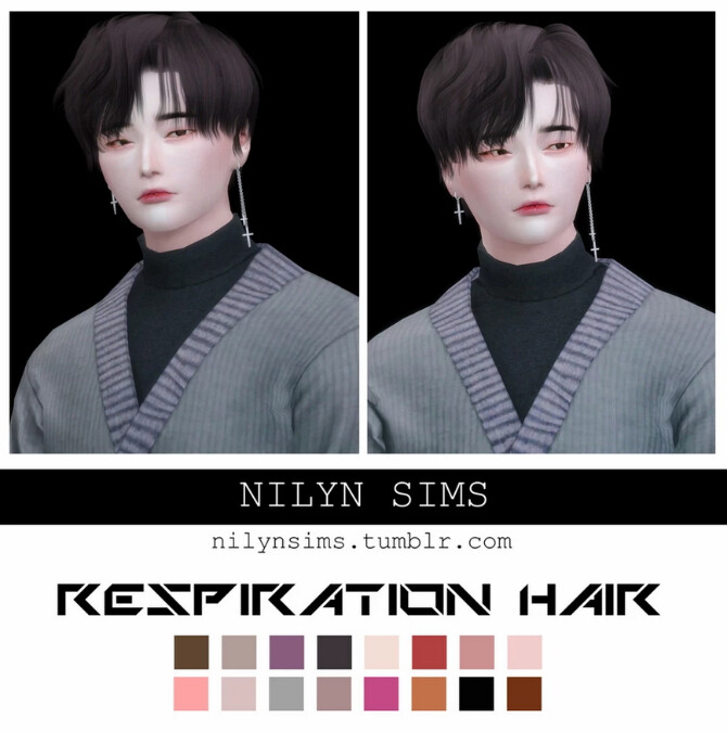 Sims 4 RESPIRATION MALE HAIR at Nilyn Sims 4