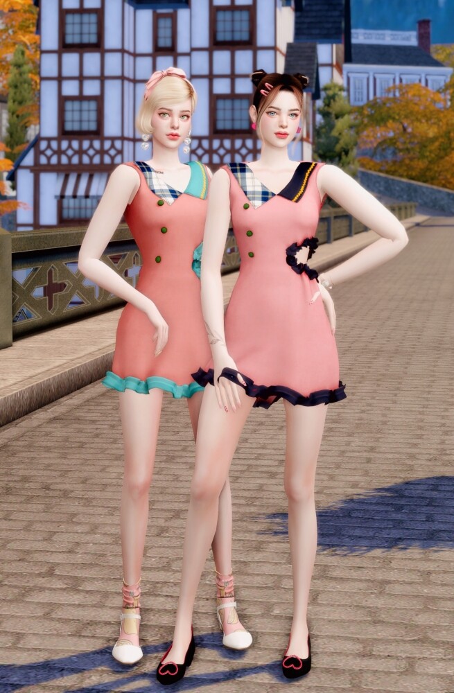 Sims 4 Frill Mini Dress at RIMINGs