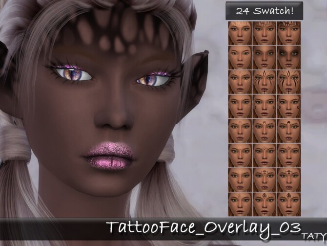 Sims 4 Tattoo Face Overlay 03 by tatygagg at TSR