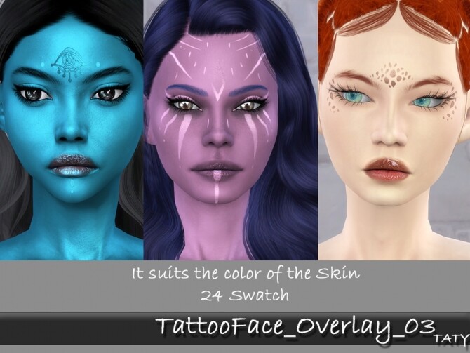 Sims 4 Tattoo Face Overlay 03 by tatygagg at TSR