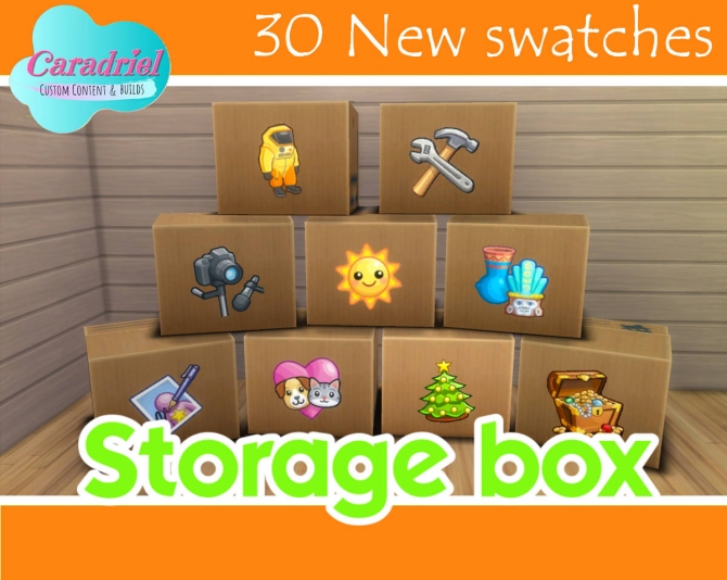 Storage Box 30 New Swatches by Caradriel at Mod The Sims » Sims 4 Updates