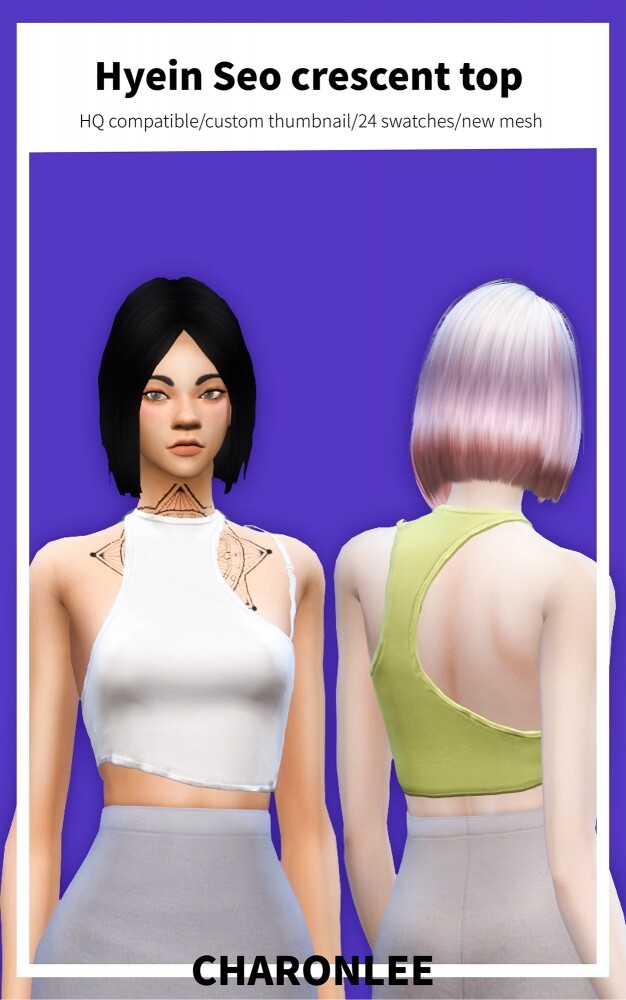 Sims 4 Hyein Seo crescent top at Charonlee