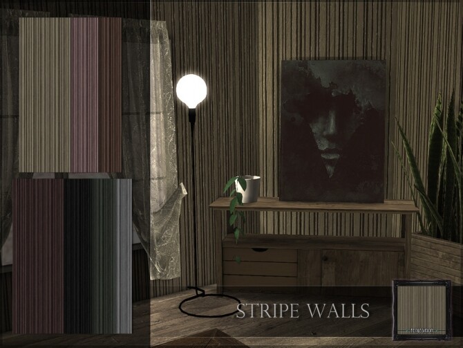 Sims 4 Stripe Walls by RemusSirion at TSR