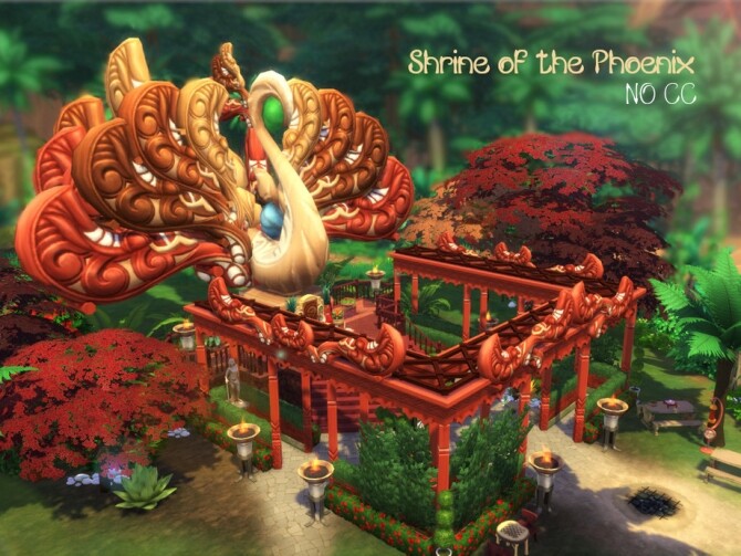 Sims 4 Shrine of the Phoenix park by VirtualFairytales at TSR