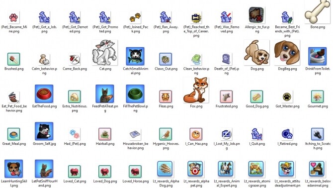 Sims 4 TS3/TS4 PETS Icons by Kaybarr at Mod The Sims