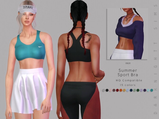 Sims 4 Summer Sport Bra by DarkNighTt at TSR