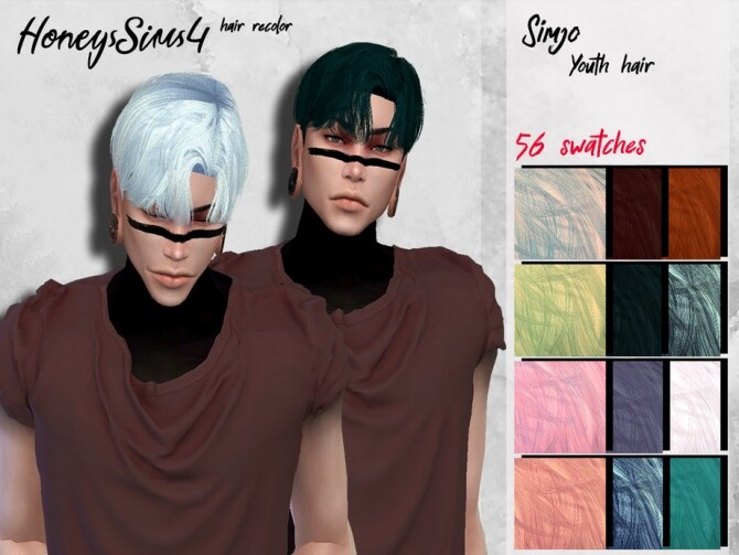 Sims 4 Simjo Youth male hair recolor by HoneysSims4 at TSR