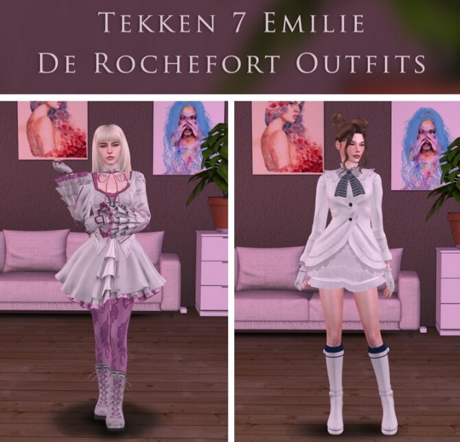 Sims 4 Tekken 7 Emilie De Rochefort Set at Astya96