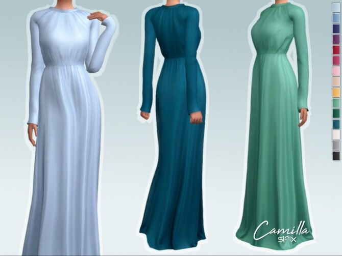Sims 4 Camilla Dress by Sifix at TSR