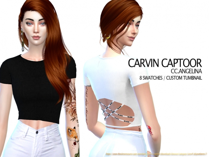 Angelina top by carvin captoor at TSR » Sims 4 Updates