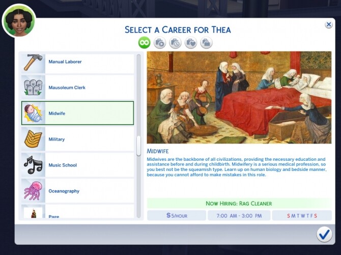 Sims 4 Midwife Career mod by sokkarang at Mod The Sims