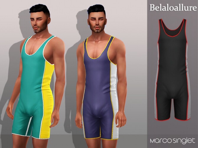 Sims 4 Marco wrestling singlet by belal1997 at TSR
