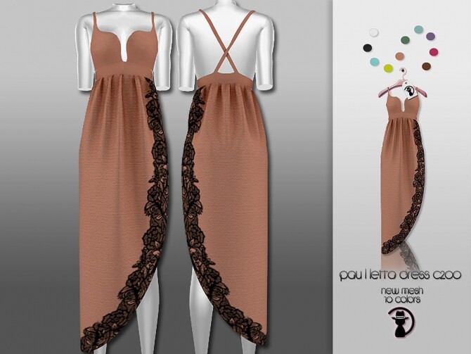 Sims 4 Pauletta Dress C200 by turksimmer at TSR