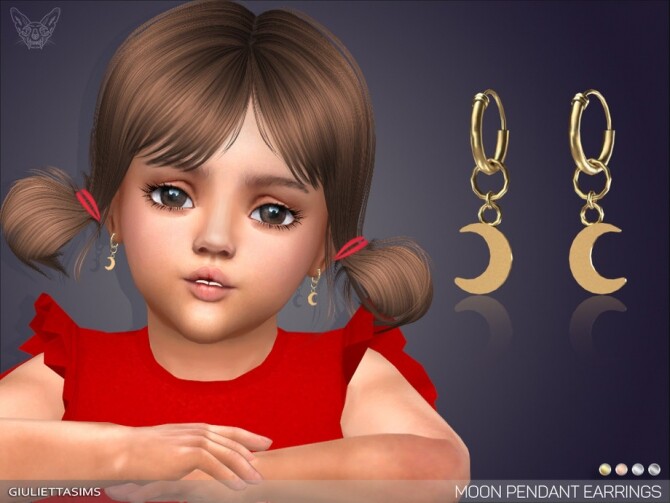 Sims 4 Moon Pendant Earrings For Toddlers by feyona at TSR