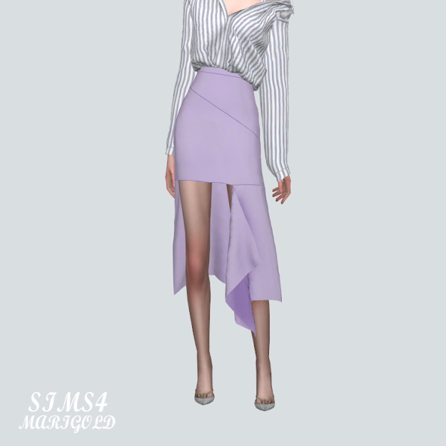 Sims 4 Cutting Midi Skirt at Marigold