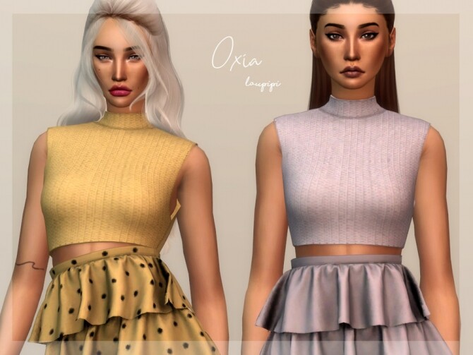 Sims 4 Oxia crop top by laupipi at TSR