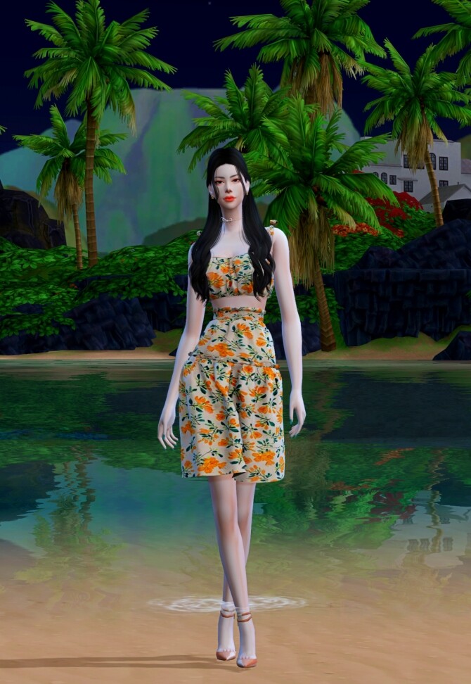 Sims 4 Frill Dress at Chaessi