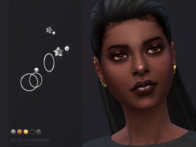 Sims 4 Kelsey earrings by sugar owl at TSR