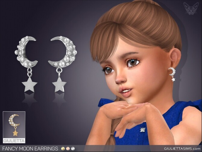 Sims 4 Fancy Moon Earrings For Toddlers by feyona at TSR