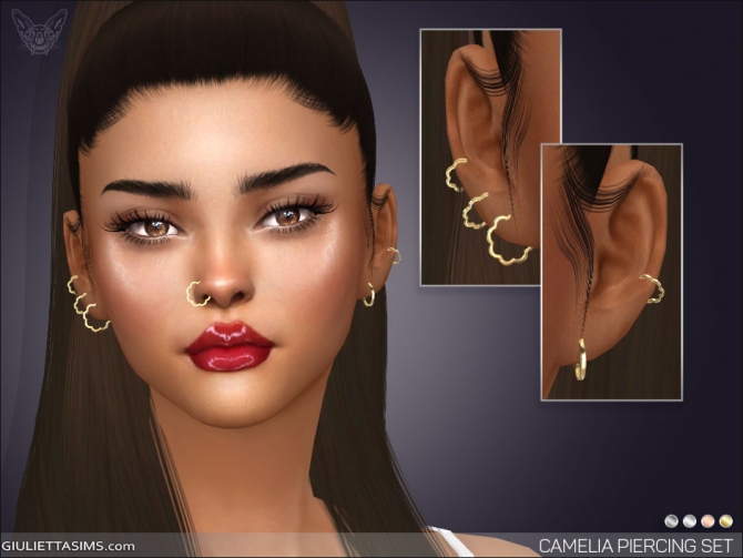 Camelia Piercing Set at Giulietta » Sims 4 Updates