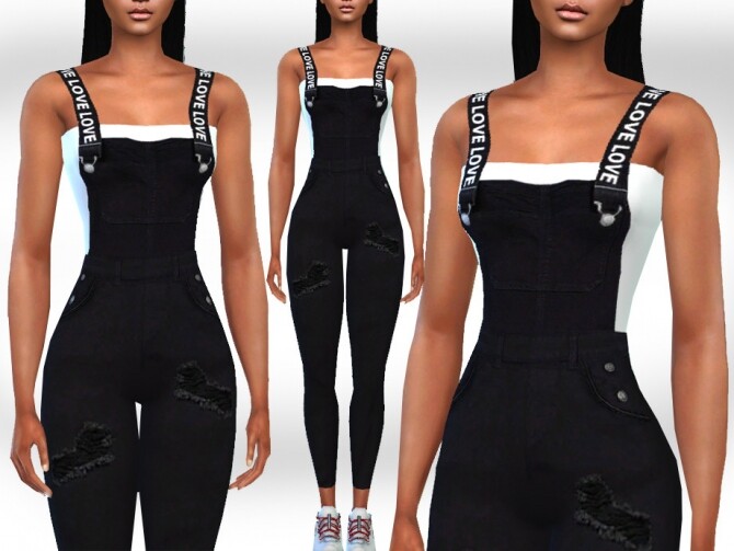 Sims 4 Female Fashion Black Overall by Saliwa at TSR
