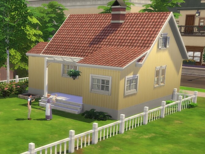 Sims 4 Dortheas little yellow house at KyriaT’s Sims 4 World