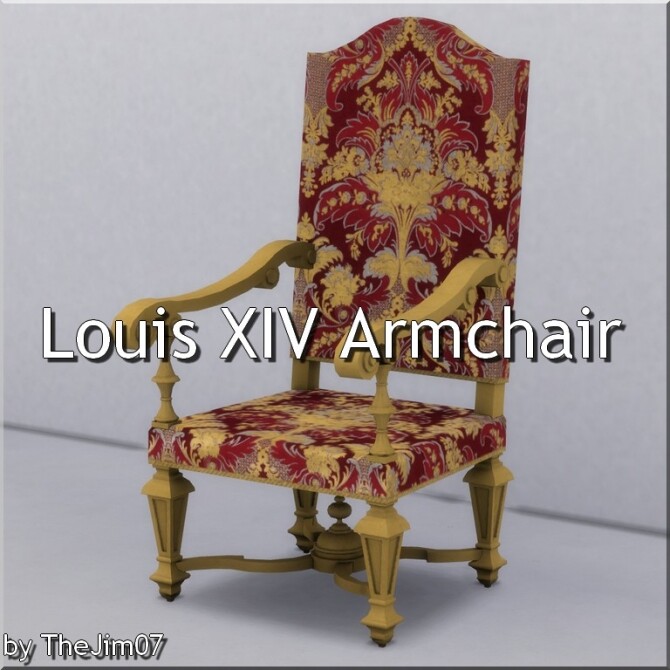 Sims 4 Louis XIV Armchair by TheJim07 at Mod The Sims